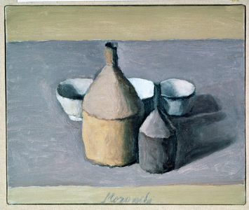 Flagon and White Bowls (oil on canvas)