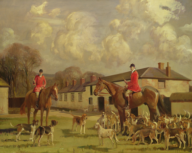 2nd Lord Melchett with his Hounds, 1935 (oil on canvas)