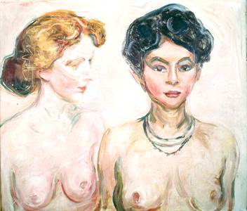 Two Girls (oil on canvas)