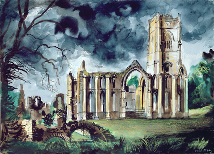 Fountains Abbey, 1983 (w/c & mixed media on paper)
