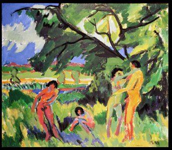 Nudes Playing under Tree, 1910 (oil on canvas)
