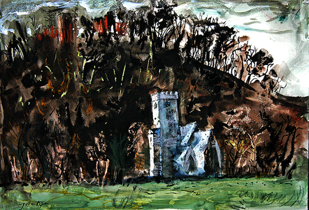 Llawhaden Castle, 1980 (gouache on paper)