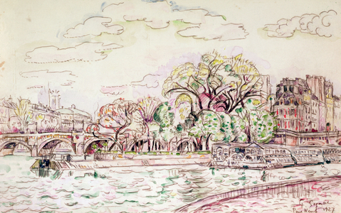 Pont Neuf, 1927 (w/c on paper)