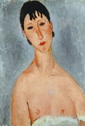 Torso of a girl with brown hair (Elvira) 1919 (oil on canvas)