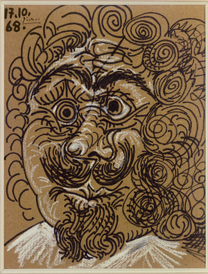 Head, 17.10.68 (ink and chalk)