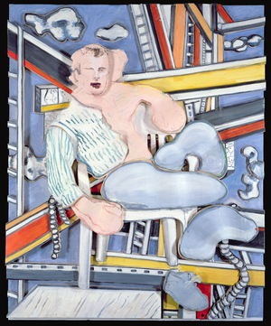 Blue Collar Holiday, 1990 (oil on canvas mounted on sculpted foamboard)