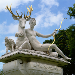 Diane de Poitiers (1499-1566) as Diana mounted on a Stag (marble and bronze)