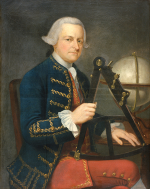 Portrait of a Gentleman Seafarer with a Hadley Quadrant on his knee (oil on canvas)