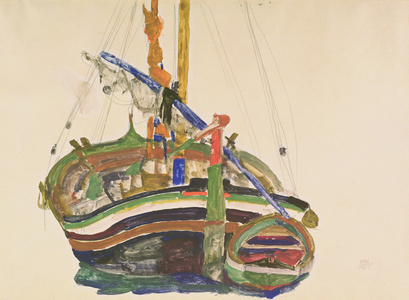 Trieste Fishing Boat, 1912 (pencil, watercolour & gouache on Strathmore Japan paper)