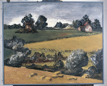 From the Classroom Window, 1961 (oil on board)