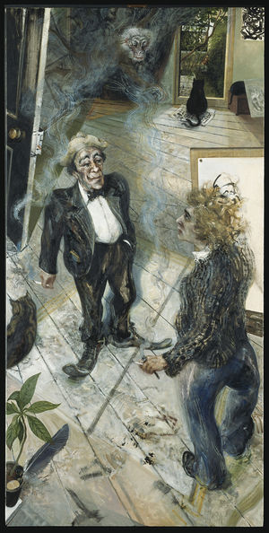 Max and Me- In Praise of Smoking, 1982 (oil on canvas)