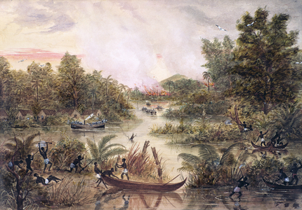 Gunboat Diplomacy, 1877 (w/c on paper)