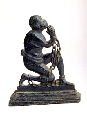 Figure of a negro slave kneeling, c.1790 (iron)