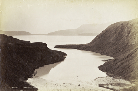 Wahanga and Tarawera Mountains, from Lake Tarawera, Octoner 1886 (albumen print)