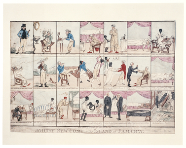 Johnny New-come in the Island of Jamaica, 1800 (hand-coloured engraving) (photo)