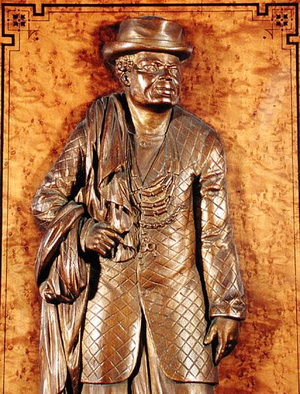 King Jaja of Opobo (1821-91) c.1885 (wood) (detail of 180298)