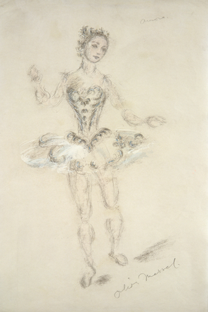 Costume design for Margot Fonteyn (1919-91) as Aurora in 'Sleeping Beauty' (pencil heightened with white on paper)