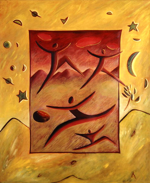 Galaxias, 1995 (oil on canvas)