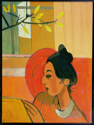 Woman Reading (oil on canvas)