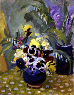 Vase of Pansies (oil)