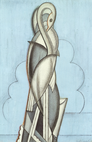 Swans, 1932, (drawing, watercolour and pencil on paper)