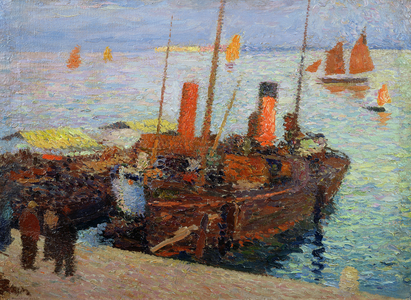 Boats in the Bay of St. Malo, c.1910 (oil on canvas)