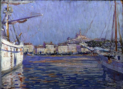 The Old Port, Marseilles, 1920 (oil on board)