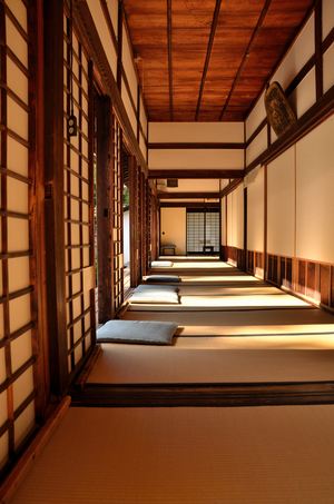 Funda-in (sub-temple of Tofuku-ji) - Kyoto (Japan) - Buddhist temple - karesansui (dry landscape garden) - South garden designed by Sesshu monk around 1460-1470 - restored by Shigemori Mirei in 1939 - West garden of Shigemori Mirei - Funda-in (sub-temple of Tofuku-ji) - Kyoto (Japan) Buddhist temple - karesansui (dry landscape garden) - the southern garden designed by monk Sesshu circa 1460-1470 - restaured by Shigemori Mirei in 1939 - eastern garden designed by Shigemori Mirei