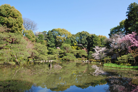 Heian Jingu - Kyoto (Japan) - 1895 - temple shinto - garden promenade with pond design by Ogawa Jihei - Heian Jingu - Kyoto (Japan) - 1895 - shinto shrine - stroll garden with pond design by Ogawa Jihei