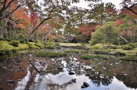 Murin-an - Kyoto (Japan) - Meiji period - garden promenade with river - designed by Ogawa Jihei - Murin-an - Kyoto (Japan) - Meiji period - stroll garden with river - designed by Ogawa Jihei