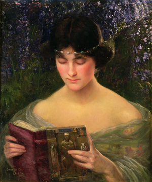 A Good Book (oil on panel)