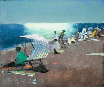 Deckchair in the Wind (oil on board)