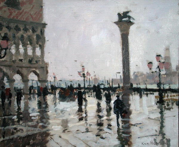 Piazzetta, Rainy Afternoon (oil on board)