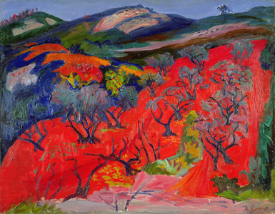 Landscape, Southern France (oil on canvas)