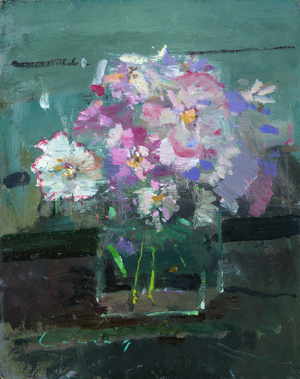 Roses (oil on board)