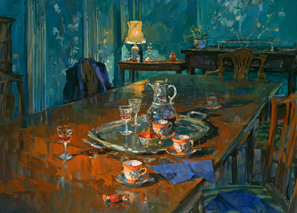 Coffee and Claret (oil on canvas)