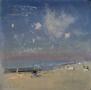 August Beach (oil on board)