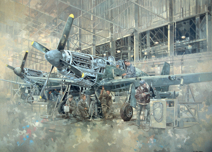 Mustang at Warton (oil on canvas)