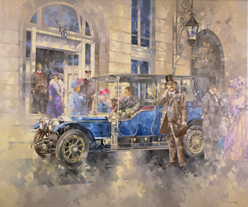 Outside the Ritz (oil on canvas)