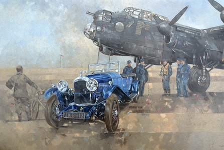 Able Mable and the Blue Lagonda (oil on canvas)