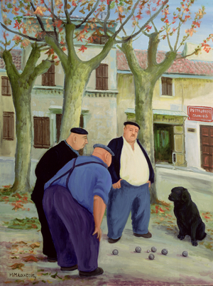 Boules Players (oil on canvas)