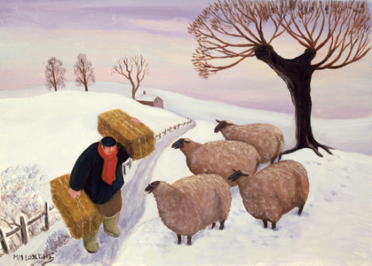 Carrying Hay to the Sheep in Winter
