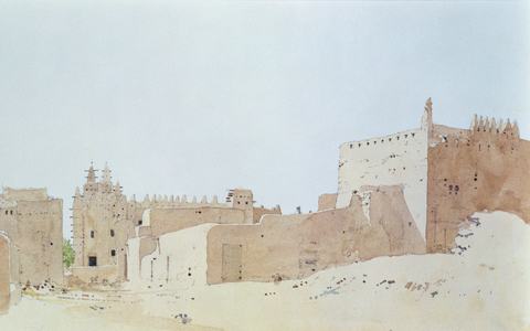 Djenne (Mali) Grande Mosquee, Monday, 2000 (watercolour on paper)