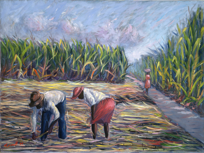 Sugarcane Harvest, 1986 (oil on canvas)