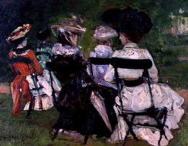 In the Park, c.1900 (oil on board)