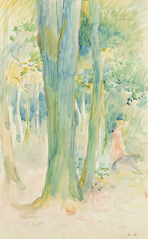 Under the trees in the wood, 1893 (watercolour on paper)