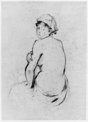 Female nude seen from behind, 1889 (drypoint)