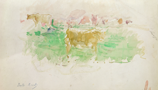 Cows in Normandy, 1880 (watercolour on paper)