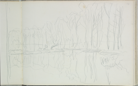 Poplar trees on the river Epte (pencil on paper)