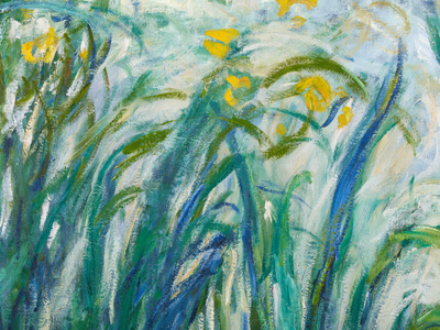 Yellow and Purple Irises, 1924-25 (detail of 169490) (oil on canvas)
